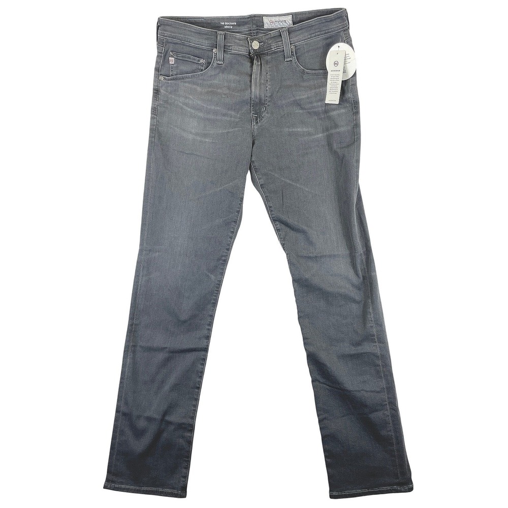 AG Adriano Goldschmied The Graduate Jeans Mens 34 Gray Stretch Denim Slim NWT